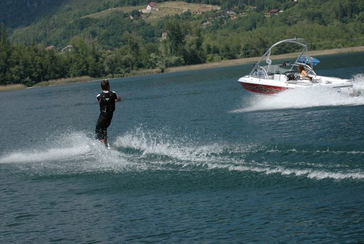 Water skiing on the lake