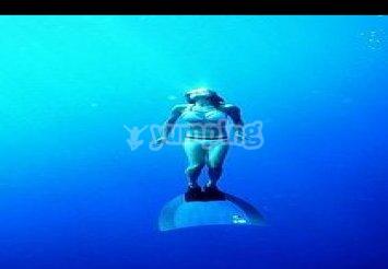 Free-diver returning to the surface Free-diver returning to the surface