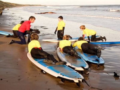 Surfing on various beaches in Northumberland