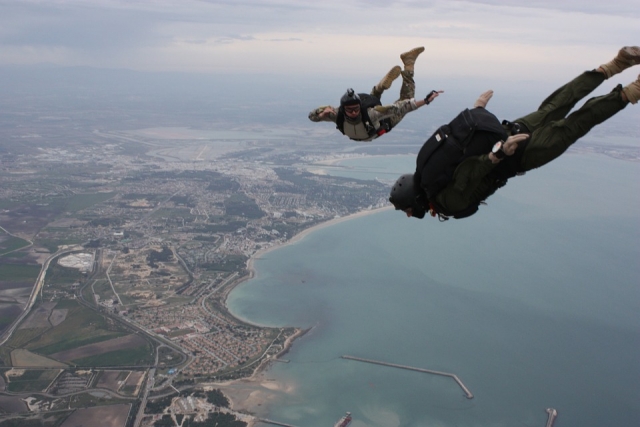 Skydive over the sea