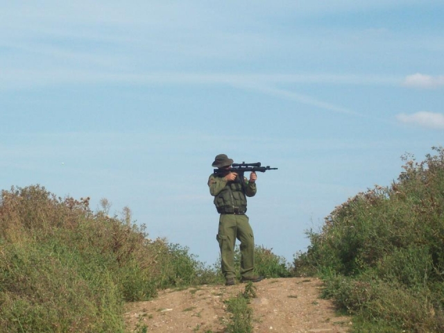 Shooting at the enemy