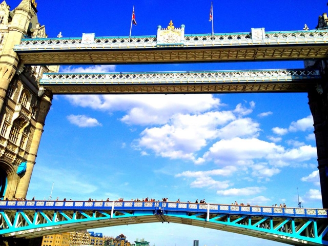 Sailing under Tower Bridge