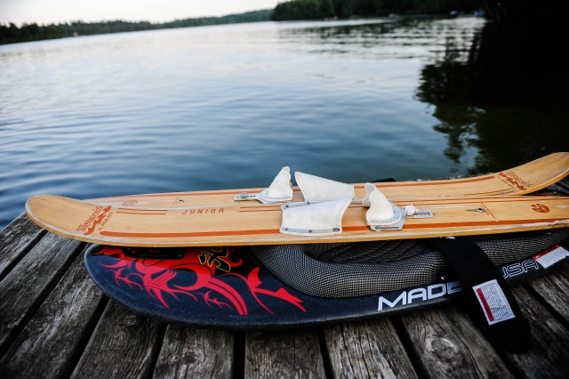Wakeboards and water skis provided