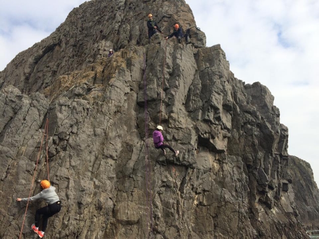 Rock climbing sessions at South Wales