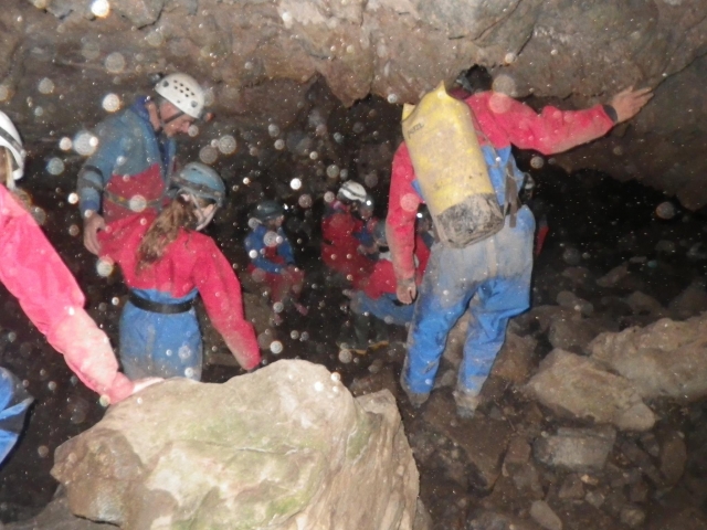 Having a caving session