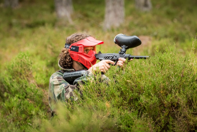 Having a fun paintball game