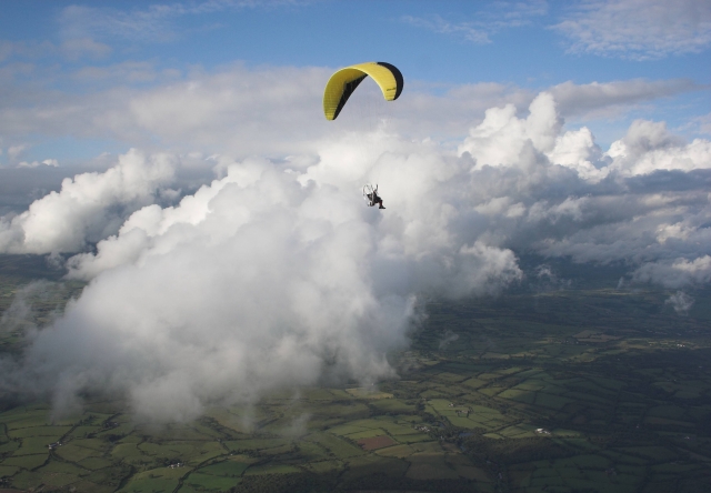  使用动力滑翔伞高空飞行