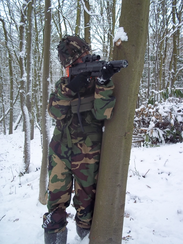 Laser action in the snow