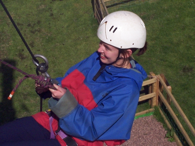 Taking those first few steps Abseiling on Skern Lodges Tower in Appledore