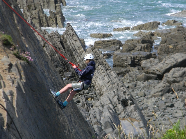 Abseiling on the North Devon Coast