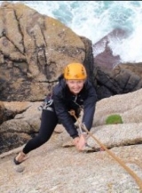 Sea cliff climbing