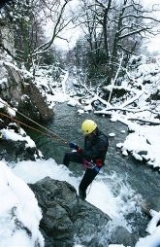 Winter abseiling