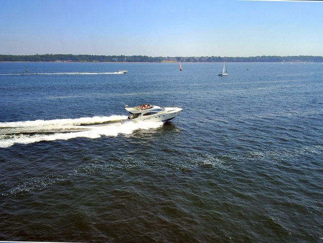 Powerboating along the beach