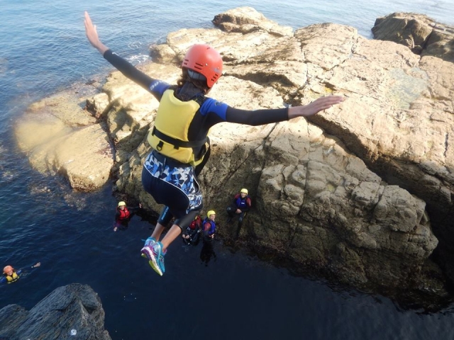 Look from above and jump off! 