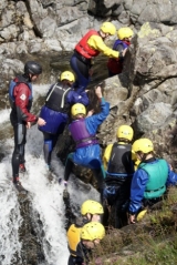 Canyoning, climbing