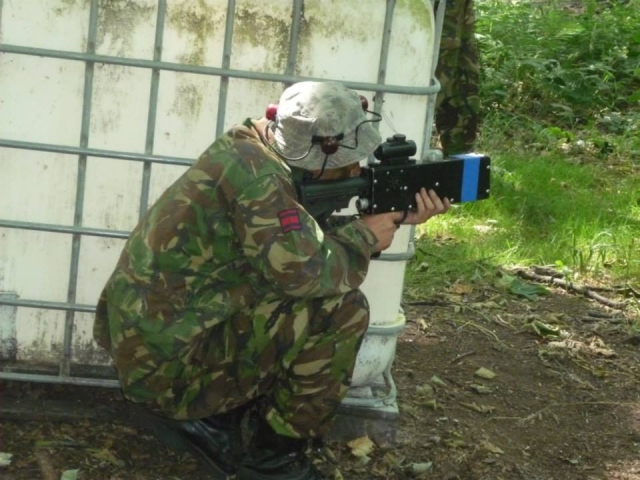 Shooting at the enemy