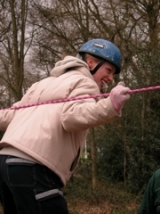 having fun on the ropes