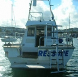 Anchored with the ladder down