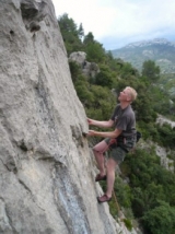 One of our members tackling the crag