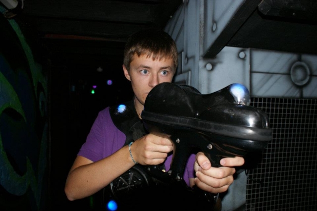 Laser tag is fun.