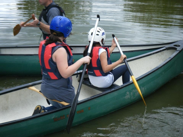 Canoeing can be very relaxing.