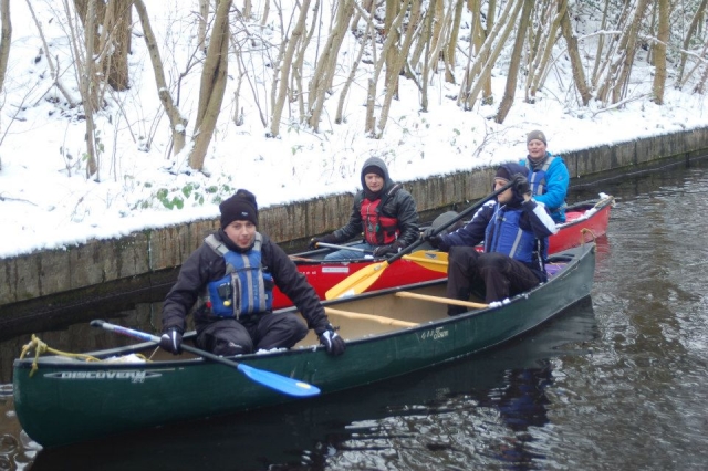 A chilly time to go canoeing.