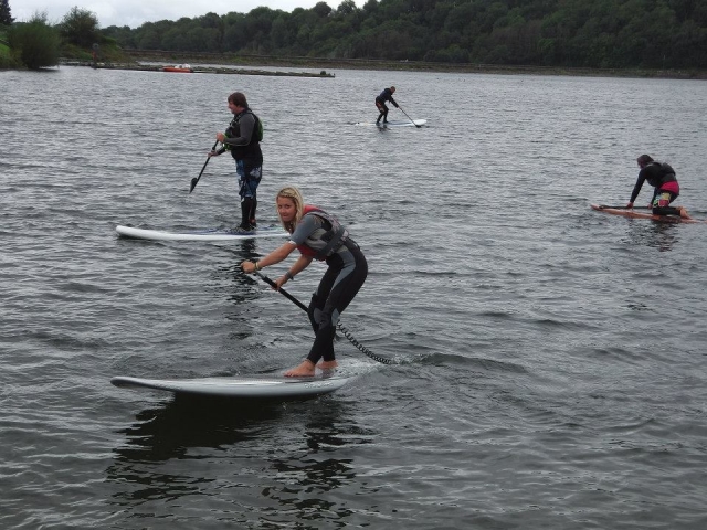 Paddleboarding is lots of fun.