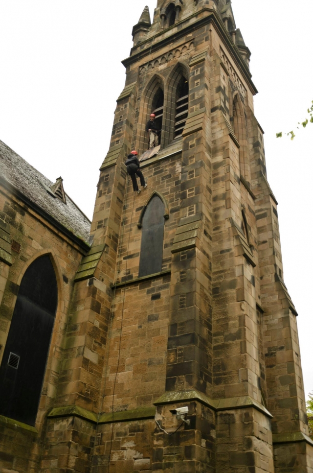 Abseiling from our Spire!