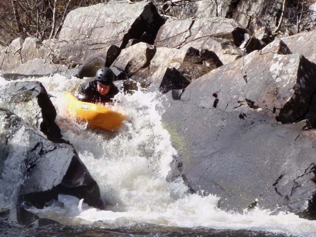 Kayak on rocks