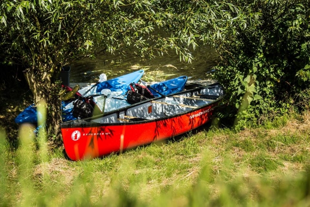 The canoes getting rest