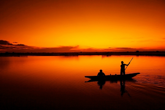 Relaxing and fishing