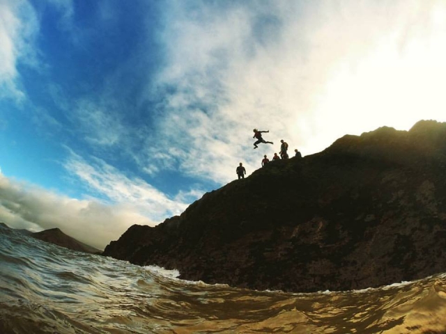 A little leap of faith along the North Devon coastline