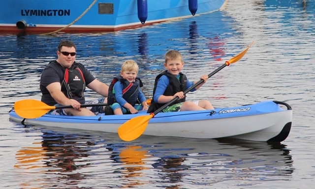 Kids having fun while paddling