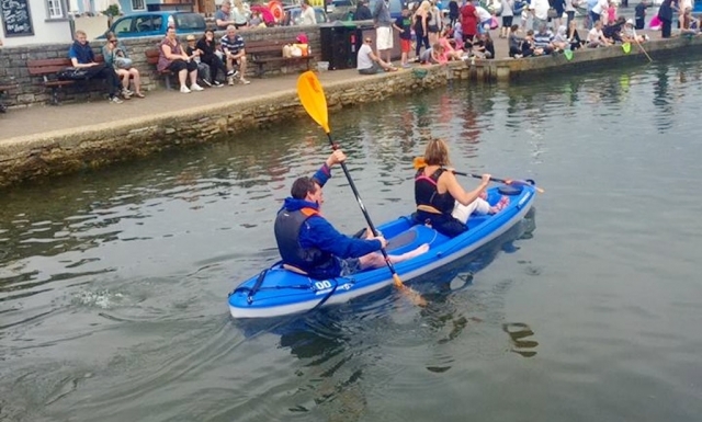Paddling in a double seater