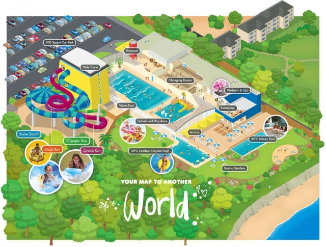 tHE MAP OF Alpamare Scarborough Water Park!