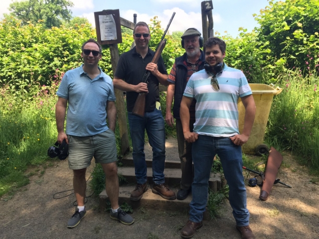 Clay piegeon shooting party