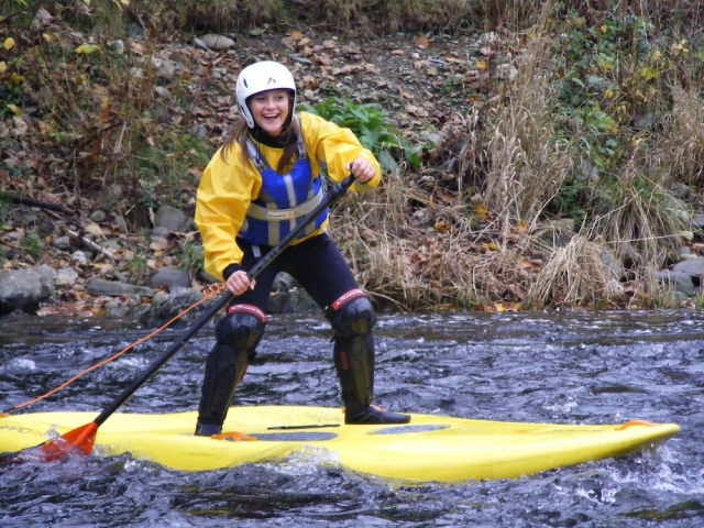 White water paddle boarding