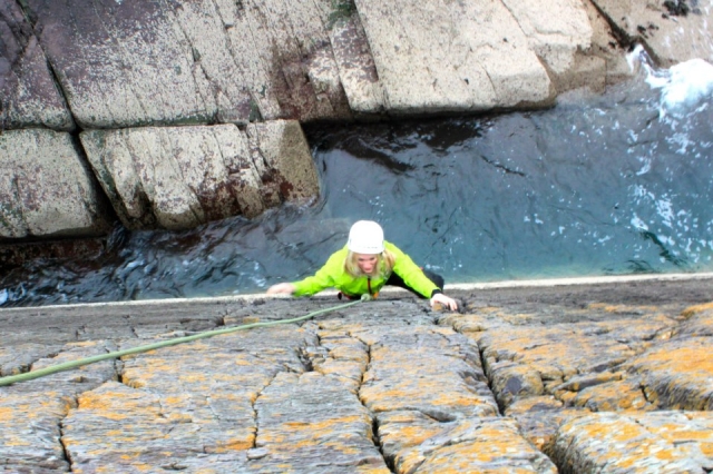 Climbing in Pembrokshire.