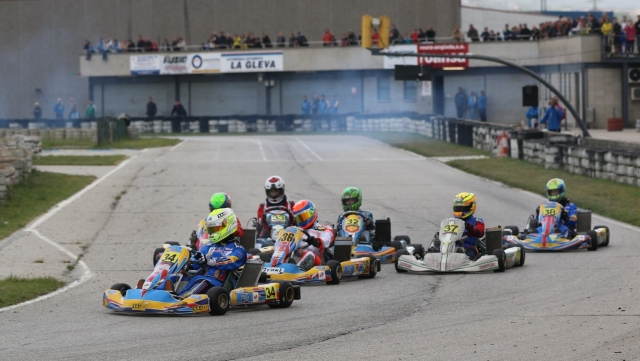  Groupe s'amusant lors de leur course de karting 