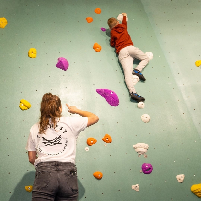 Kids climbing
