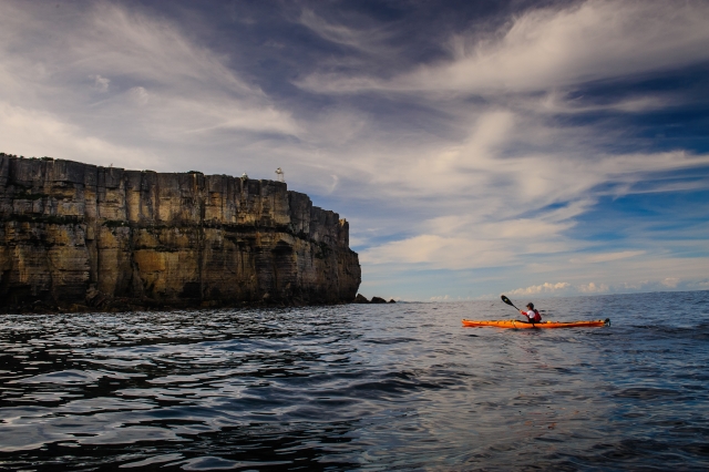 Kayaking in the ocean
