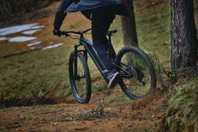 Biking down hill