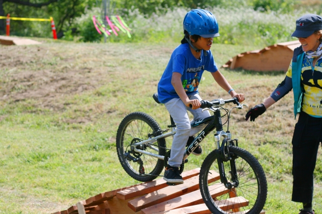 Kid having fun in one of our routes!