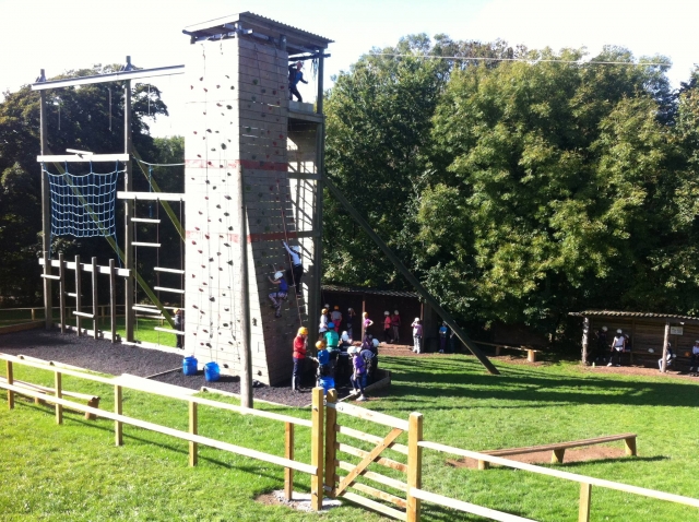 Our climbing and abseiling wall