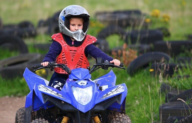 Kids have a blast riding our automatic quads