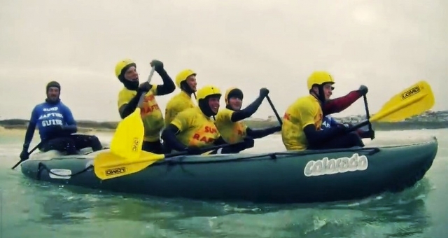 Listening to the surf rafting guide to know what to do