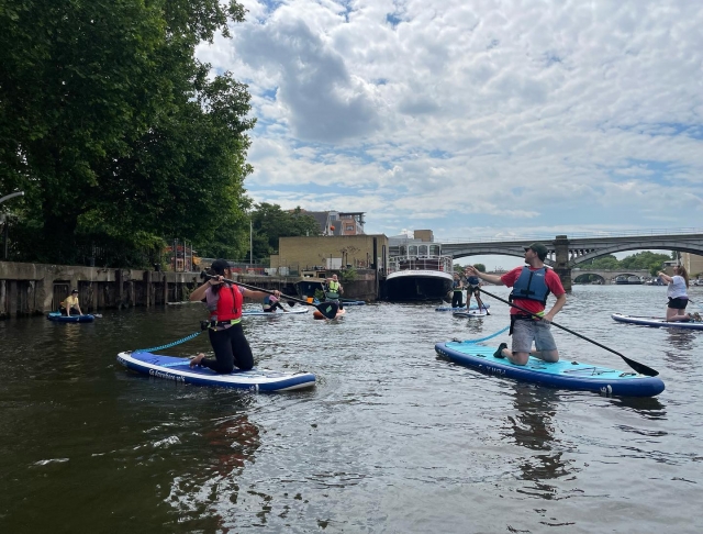 Enjoy paddleboarding with your friends