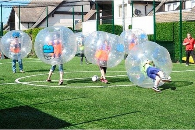 Play bubble football with loved ones!