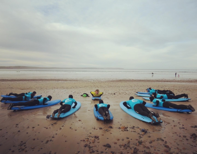 Getting ready before getting into the water!