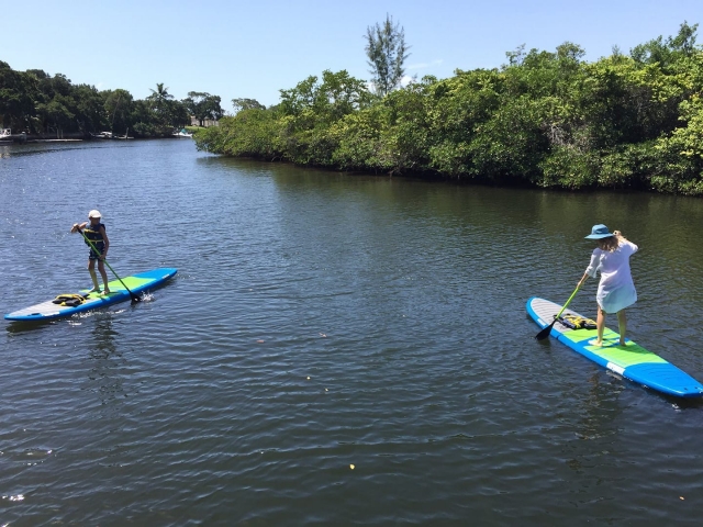 Paddle along the river